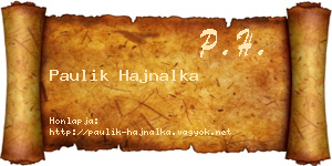 Paulik Hajnalka névjegykártya